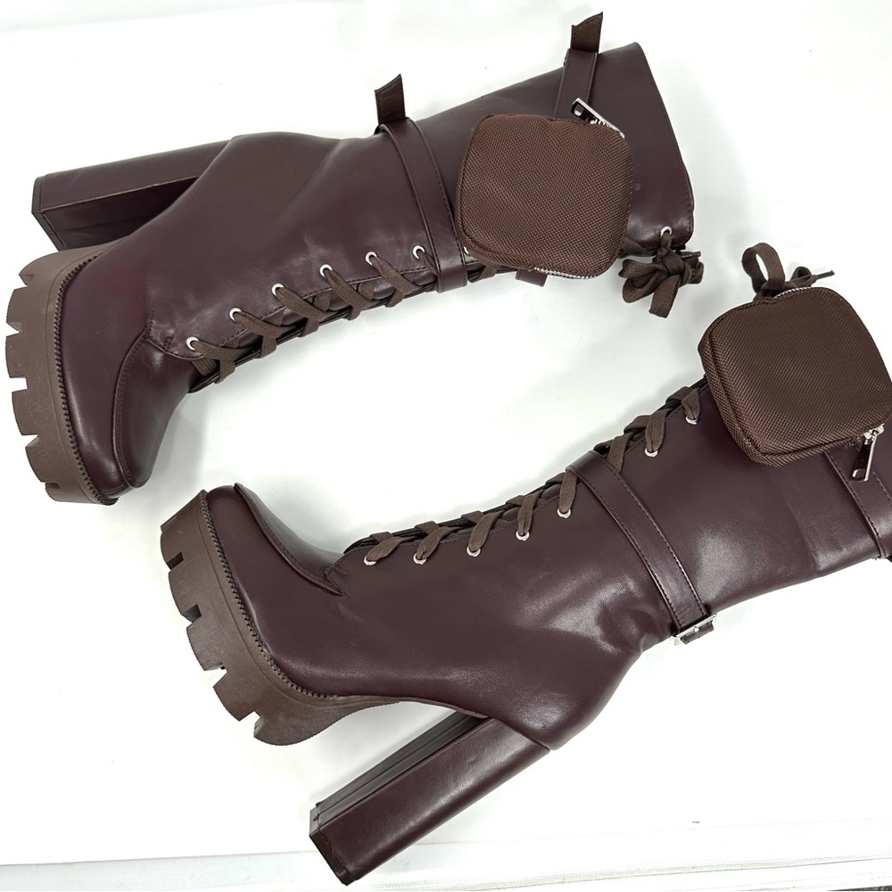 Fashion Nova I Don't Care Chocolate Heeled Booties - Picture 9 of 15